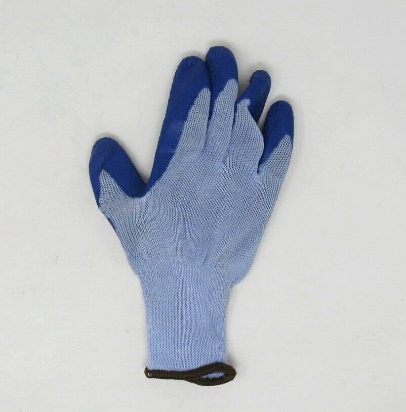 New 12 pair pack size L Blue Latex palm coated gloves Work Home Style # US-PLG - Image 3