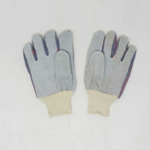 New 12 pair pack size L Grey Leather Gloves with knitted cuff/ Style # US-EWG - Image 3
