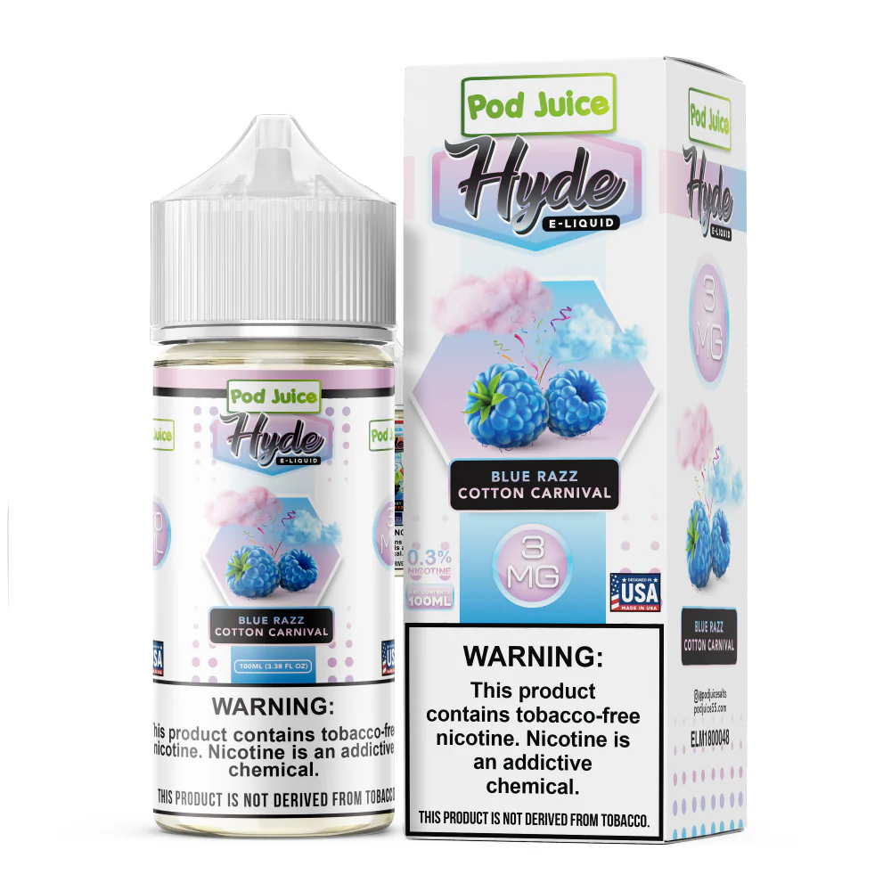 Pod Juice Freebase Nicotine - Blue Razz Cotton Carnival