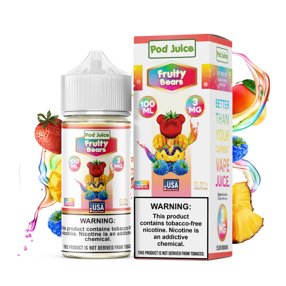 Pod Juice Freebase Nicotine - Fruity Bears