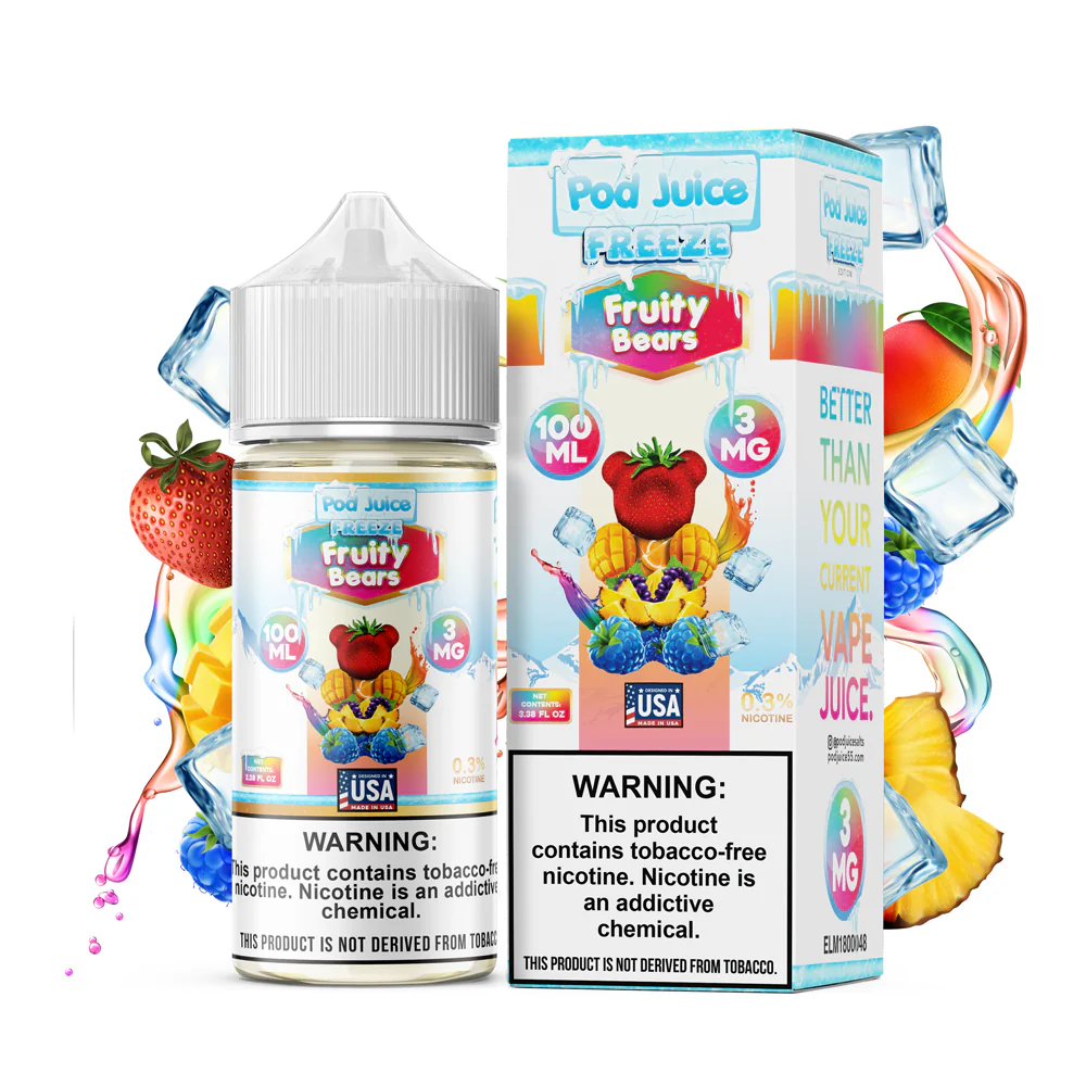 Pod Juice Freebase Nicotine - Fruity Bears Freeze