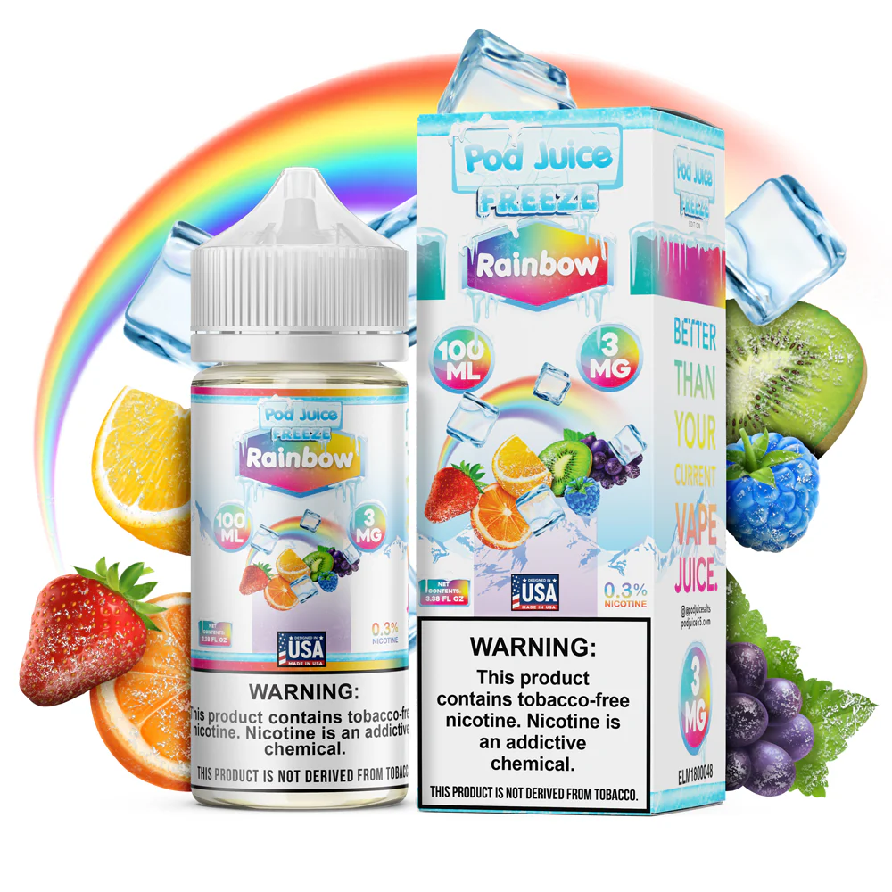 Pod Juice Freebase Nicotine - Rainbow Freeze