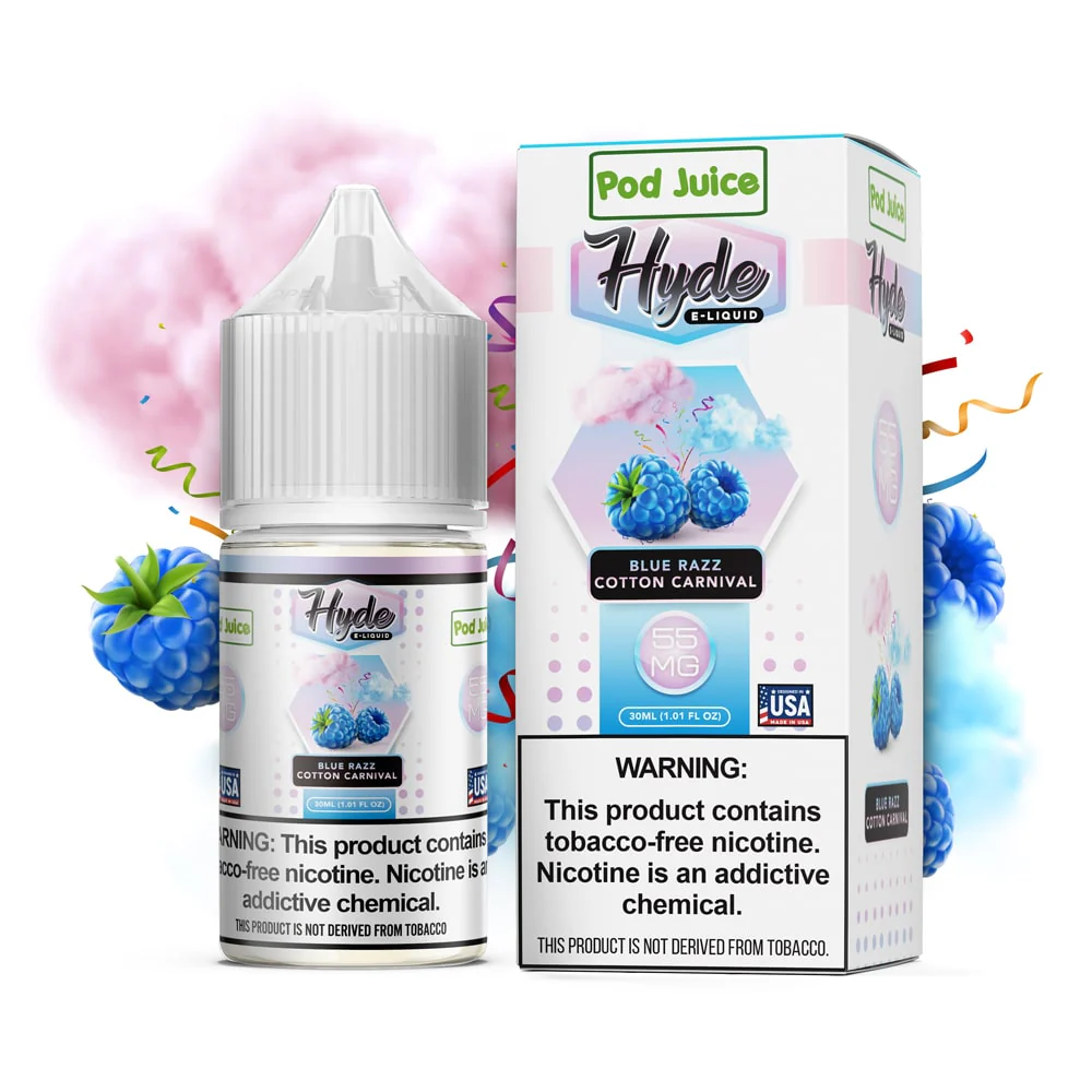 Pod Juice x Hyde TFN Salt Nic - Blue Razz Cotton Carnival