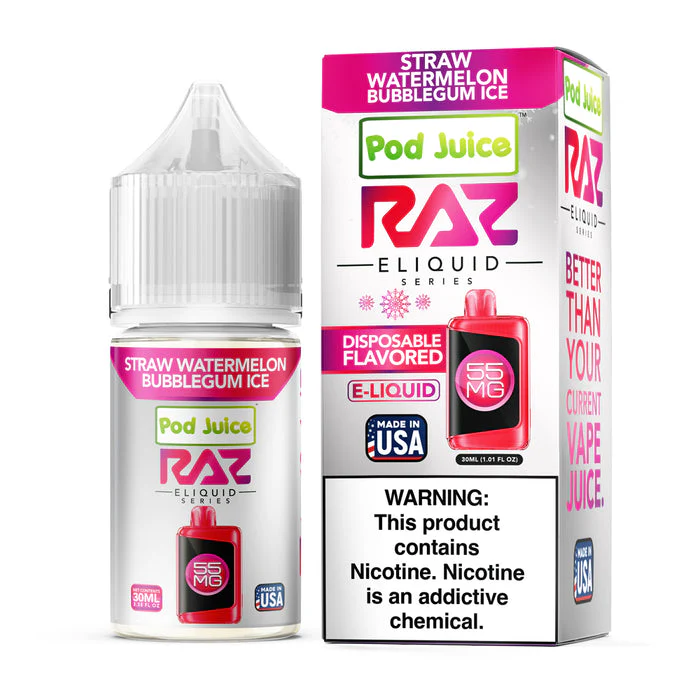 RAZ x Pod Juice - Straw Watermelon Bubblegum Ice | 30ml